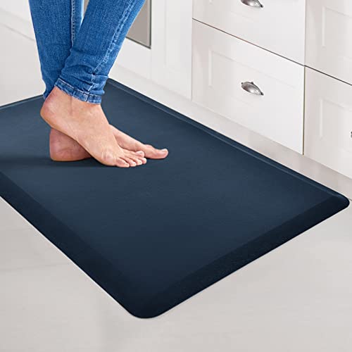 Art3d Anti-Fatigue Cushioned Kitchen Mat 28 x 17.3 Inch, Majolica Blue, 0.5 Inch Thick