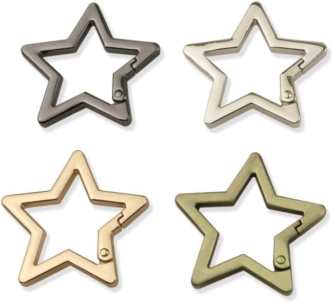 Star Shaped Stainless Steel Carabiner Clip - Gun Color