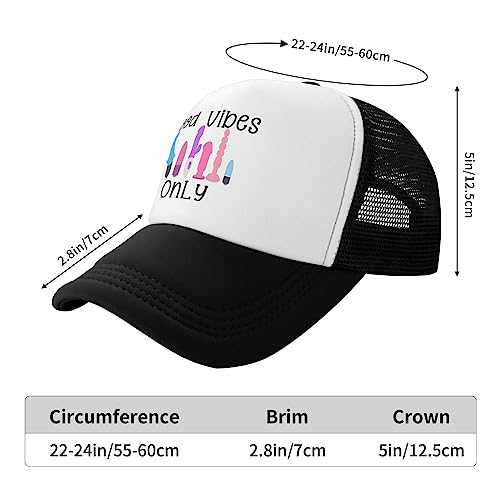 Coshatch One Size-Medium Black Funny Trucker Hat Unisex Adjustable Cap