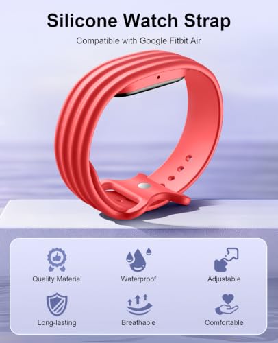 TiMOVO Replacement Silicone Active Band for Fitbit Air 5 - Small, Royal Blue/Red/Gray/Black/Starlight