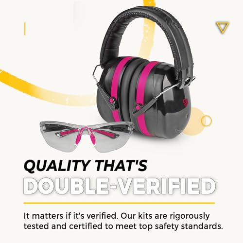 Shooting Ear Protection Kit with Clear Glasses - Pink