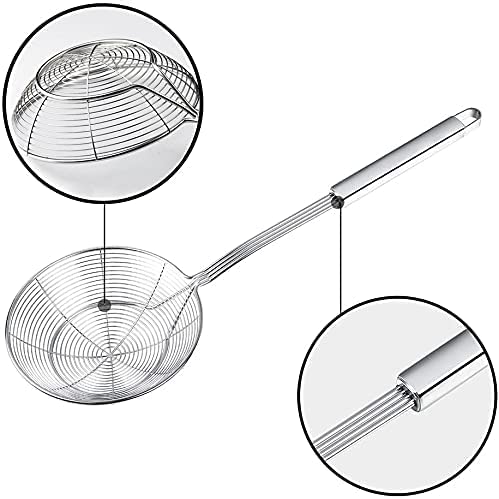 YFWOOD Spider Strainer Skimmer, Slotted Spoon for Cooking 7.9 Inch