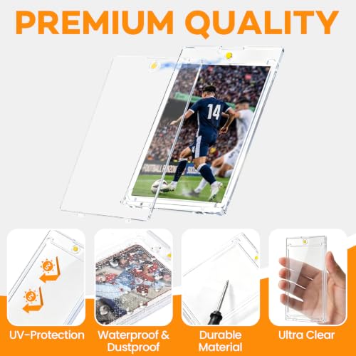 12-Pack Magnetic Card Holder for Trading Cards - UV Protection & Waterproof