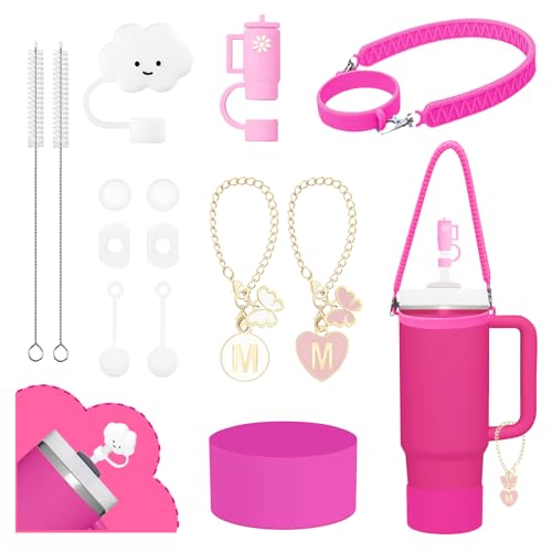 10-Piece Tumbler Accessory Set: Straw Covers, Protective Boot & Charms