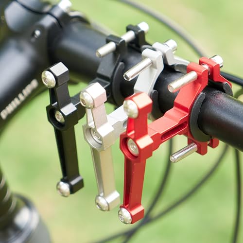 Adjustable Bike Water Bottle Cage Adapter - Anodized Aluminum, Red