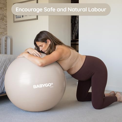 Birthing Ball Set - Pregnancy Yoga & Exercise Ball 65cm Oatmeal