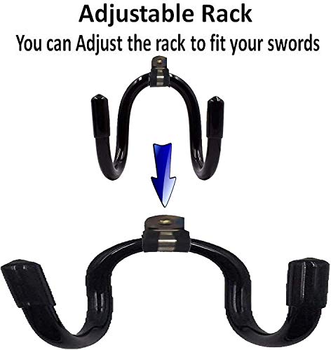 Adjustable Wall Mount Sword Display Rack Set for Collectible Weapons