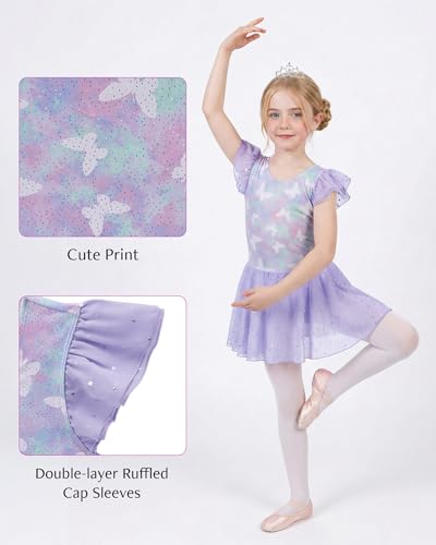 Stelle Toddler Girl Ballet Leotard with Magic Flutter Design - 4-5T Dance Outfit