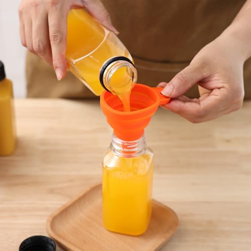 8oz Plastic Bottles for Juicing, 6pcs Drink with Caps