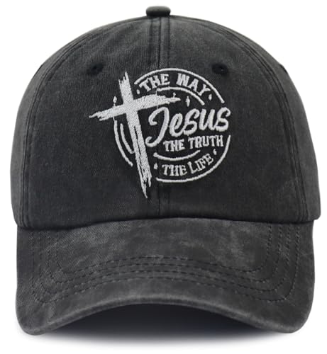 Black The Way The Truth The Life Christian Baseball Cap - Adjustable Cotton Hat for Men & Women