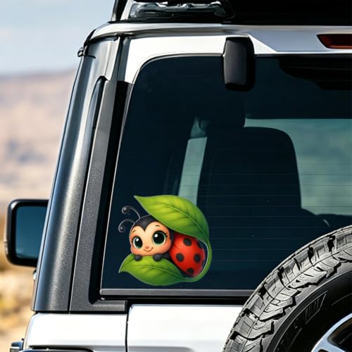 Cute Ladybug Car Decals - Waterproof Vinyl Stickers, 4 in, Dual Pack
