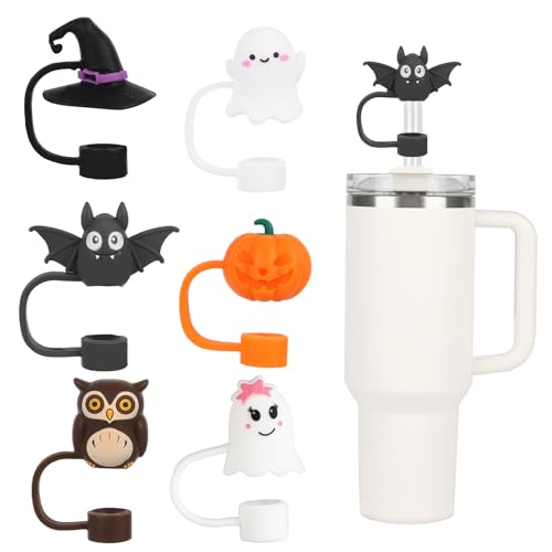 6Pcs Halloween Straw Covers for Stanley Cups - Dust Proof Toppers