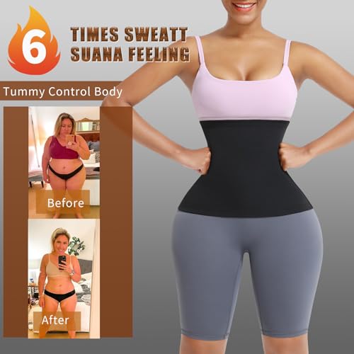 Waist Trainer Sweat Belt for Women - Blue, Large/XL