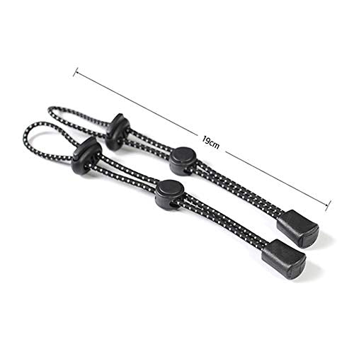 2-Piece Adjustable Hiking Pole Holder with Elastic Rope - Black