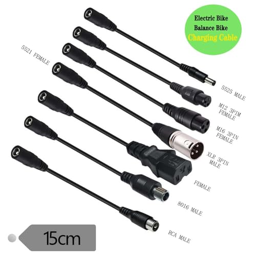 7-in-1 Charging Adapter Set for Electric Bikes & Scooters - 15cm
