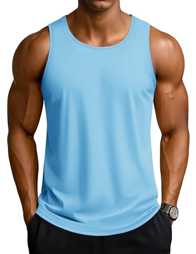 Water Blue TACVASEN Men's UPF 50+ Quick Dry Workout Tank Top XX-Large