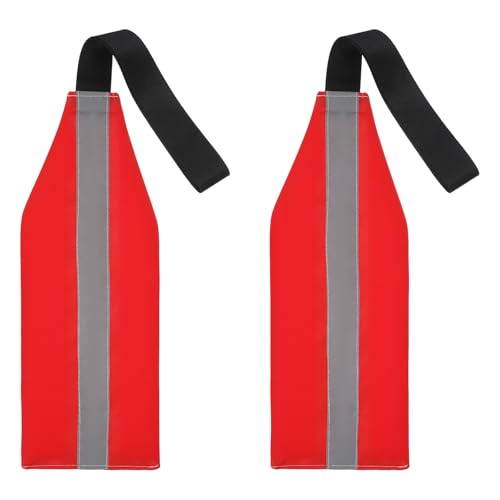 High Visibility Red Flags for Truck Loads - 2 Pack Safety Kayak Flags