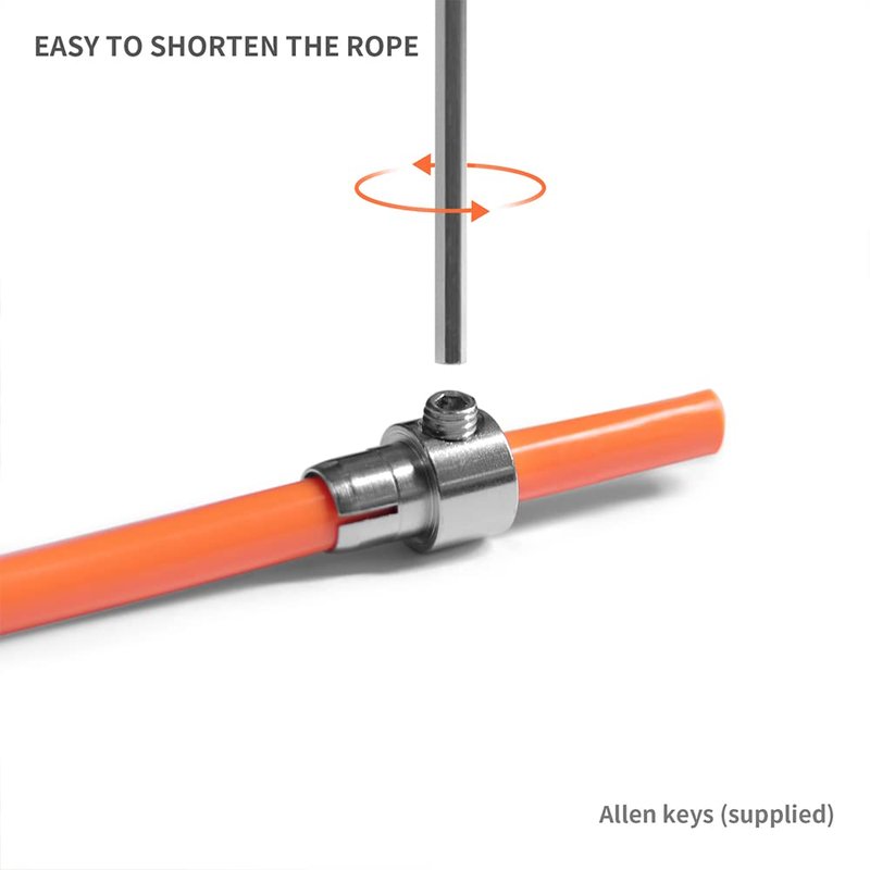 WILLGOO Hererope 1/2lb Adjustable Weighted Jump Rope, Heavy Skipping Rope with Lightweight & Comfortable Grip, Durable Cable, for Men Women, Weight Loss, Cardio Strength Training, Orange