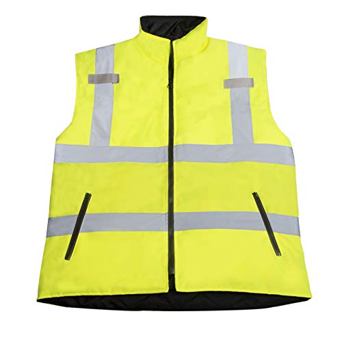JORESTECH High Visibility Reversible Insulated Safety Vest with ANSI Compliant Reflective Tape Bodywarmer