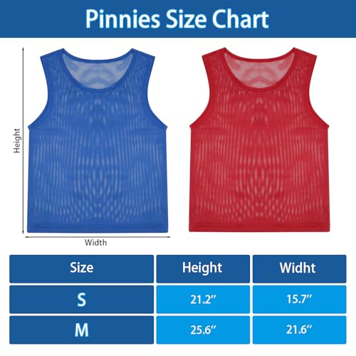Soccer Pinnies Scrimmage Vests - 12 Pcs Lightweight Mesh Jerseys