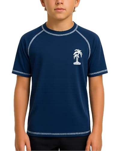 Infant Toddler Boys UPF 50+ Short Sleeve Rash Guard Shirt - 3T Navy