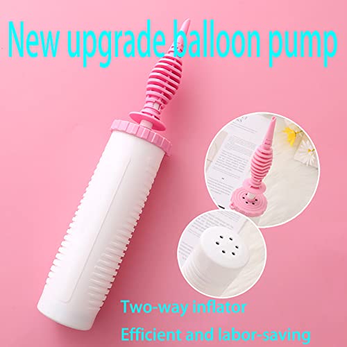 Handheld Balloon Pump - Dual Action Inflator for Balloons - Pink