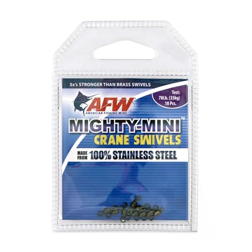 Mighty Mini Stainless Steel Fishing Swivels - 10 Pieces, 78lb Test