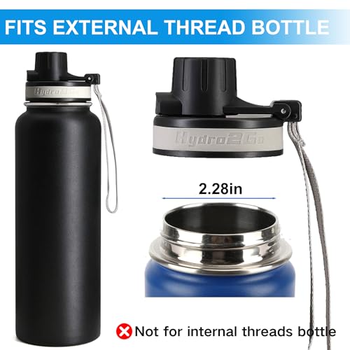 Auto Flip Lid for Wide Mouth Water Bottles - 2 Pack