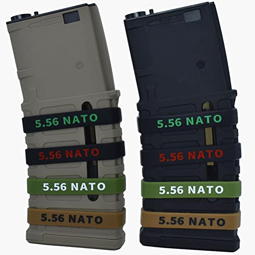 12 Pack 5.56 NATO Magazine Marking Bands - Army Green & White