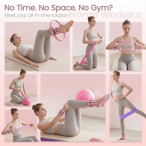 19-Piece Pilates Kit for Home Workouts - Full Body Exercise Set