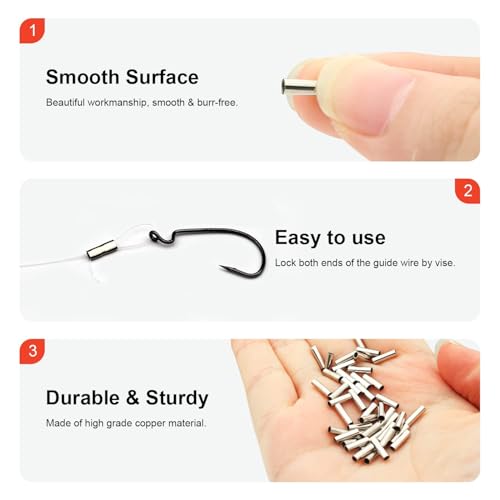 Copper Crimp Sleeves Kit for Fishing Leaders - 250pcs Single Barrel Set