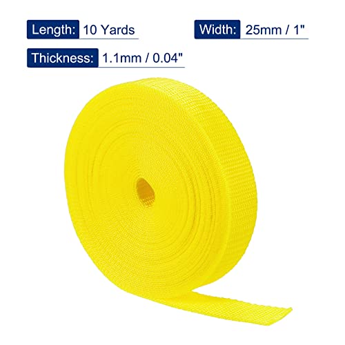 Outdoor Polypropylene Webbing Strap - 1" x 10 Yards, Yellow