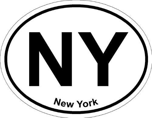 Oval New York State Bumper Sticker - Weatherproof Vinyl Decal