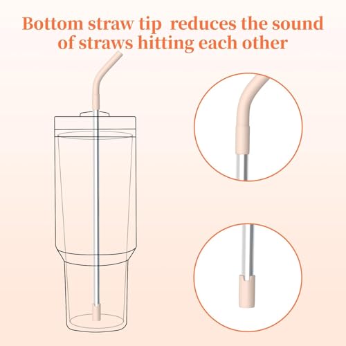 Silicone Straw Tips for 8-10mm Reusable Straws - 5 Pack