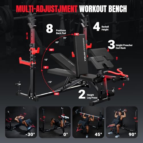 Heavy Duty Olympic Weight Bench Set with Adjustable FID - FORGE 1980