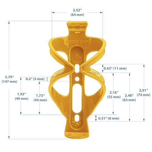 Bike Water Bottle Holder - Carbon Fiber Drink Cage for Bicycles, Yellow