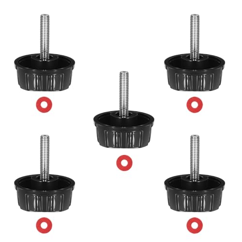5pcs Universal Fishing Reel Handle Screw Caps and Nuts - Black