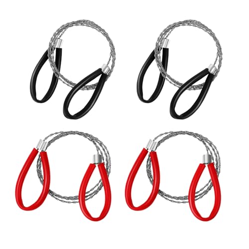 4PCS Stainless Steel Wire Saw Set - Mini Camping Saws for Survival