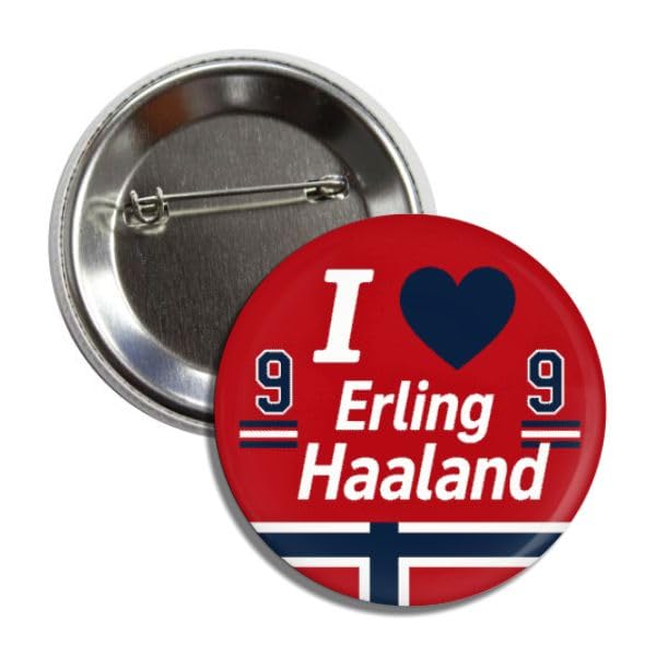 I Love Erling Haaland Pin Button Badge - 2.25 Inch Soccer Collectible