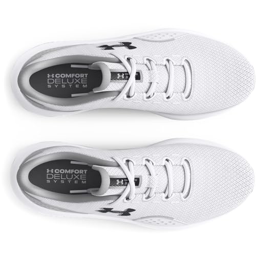 Under Armour Men's Charged Surge 4 Sneakers - White/Halo Gray/Black, Size 9.5