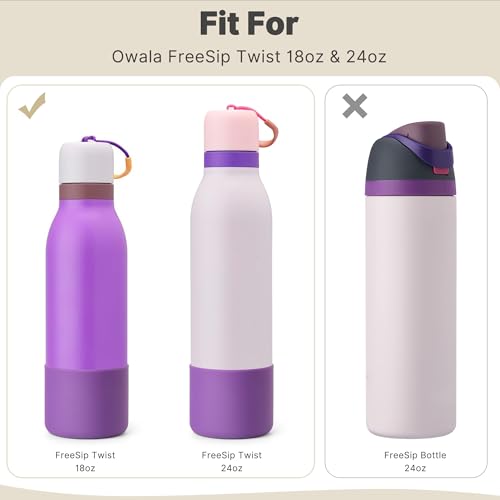 Silicone Boot for Owala FreeSip Twist Water Bottle - Purple
