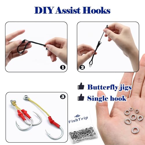 Stainless Steel Solid Rings for Fishing - 50 Pcs Size 00