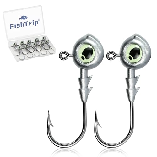 Weighted Swimbait Jig Heads with 3D Eyes - 1/8oz, 10pcs