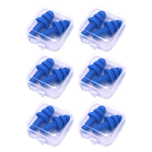 Reusable Silicone Swimming Earplugs - 6 Pair Waterproof Set