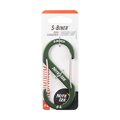 Dual Gate Aluminum S-Biner Carabiner - Size 4 - Olive