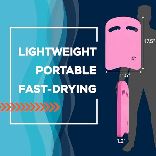 Ergo Pink Sunlite Sports Swimming Kickboard - One Size, Training Aid for Kids & Adults