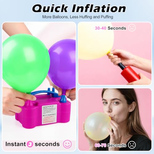 Electric Balloon Pump with Dual Nozzle – Portable 600W Inflator