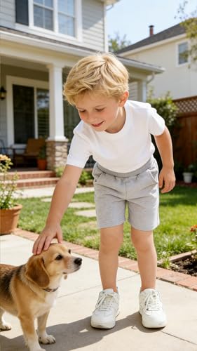 Kids Cotton Summer Shorts - Toddler Boys & Girls - Gray 4-5T