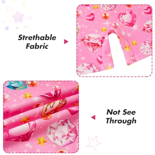 Gymnastics Leotards for Girls - 2 Pack Biketards with Shorts, Pink Diamond, 7-8 Years