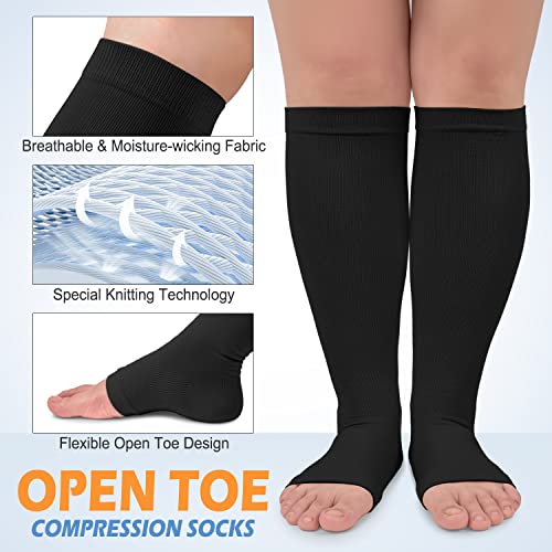 Small-Medium Toeless Compression Socks for Men & Women - Black, White, Pink